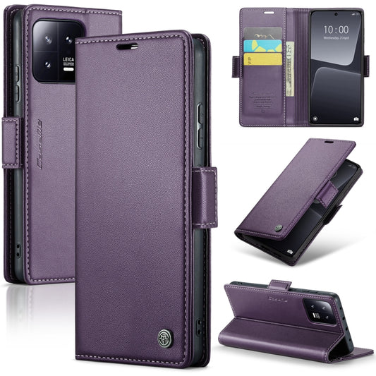 For Xiaomi 13 CaseMe 023 Butterfly Buckle Litchi Texture RFID Anti-theft Leather Phone Case(Pearly Purple) - Xiaomi Cases by CaseMe | Online Shopping UK | buy2fix
