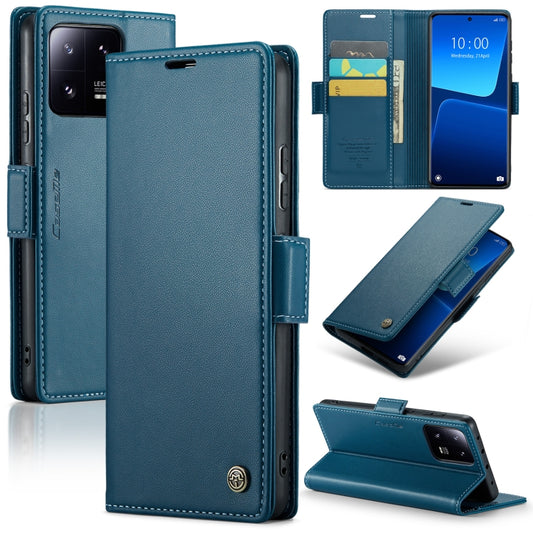 For Xiaomi 13 Pro CaseMe 023 Butterfly Buckle Litchi Texture RFID Anti-theft Leather Phone Case(Blue) - Xiaomi Cases by CaseMe | Online Shopping UK | buy2fix