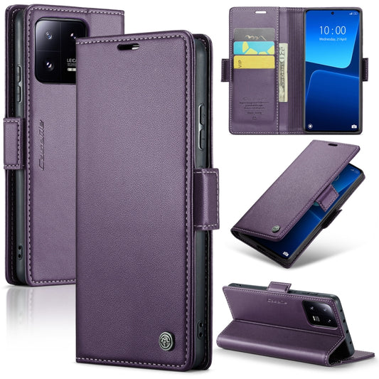 For Xiaomi 13 Pro CaseMe 023 Butterfly Buckle Litchi Texture RFID Anti-theft Leather Phone Case(Pearly Purple) - Xiaomi Cases by CaseMe | Online Shopping UK | buy2fix