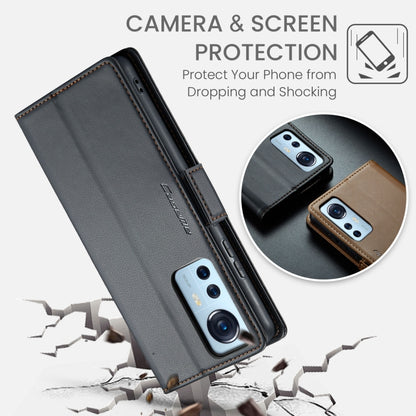 For Xiaomi 12 / 12X / 12S CaseMe 023 Butterfly Buckle Litchi Texture RFID Anti-theft Leather Phone Case(Black) - Xiaomi Cases by CaseMe | Online Shopping UK | buy2fix