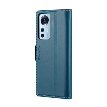 For Xiaomi 12 / 12X / 12S CaseMe 023 Butterfly Buckle Litchi Texture RFID Anti-theft Leather Phone Case(Blue) - Xiaomi Cases by CaseMe | Online Shopping UK | buy2fix