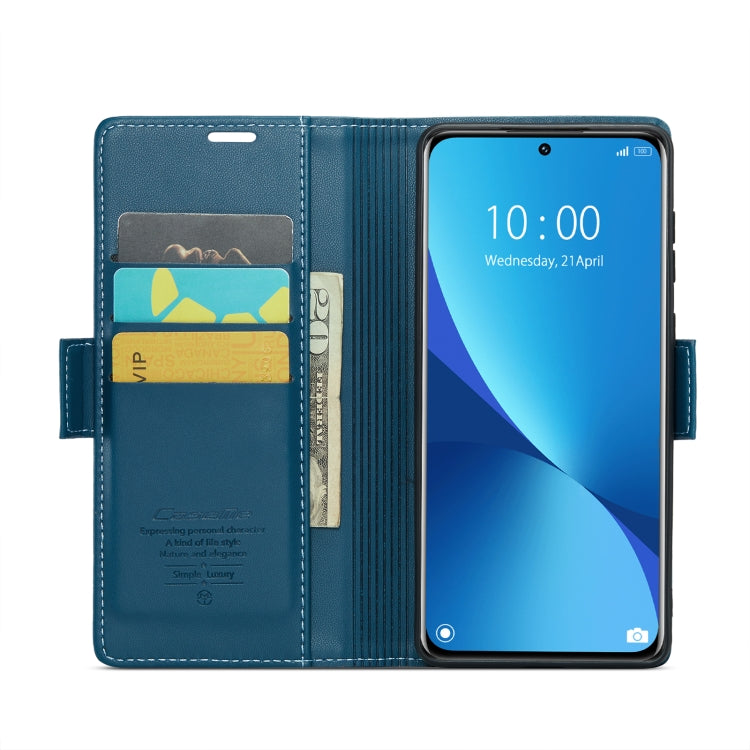 For Xiaomi 12 / 12X / 12S CaseMe 023 Butterfly Buckle Litchi Texture RFID Anti-theft Leather Phone Case(Blue) - Xiaomi Cases by CaseMe | Online Shopping UK | buy2fix