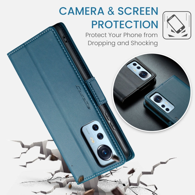 For Xiaomi 12 / 12X / 12S CaseMe 023 Butterfly Buckle Litchi Texture RFID Anti-theft Leather Phone Case(Blue) - Xiaomi Cases by CaseMe | Online Shopping UK | buy2fix