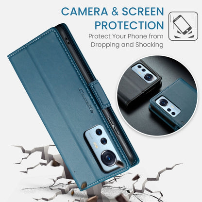 For Xiaomi 12 / 12X / 12S CaseMe 023 Butterfly Buckle Litchi Texture RFID Anti-theft Leather Phone Case(Blue) - Xiaomi Cases by CaseMe | Online Shopping UK | buy2fix