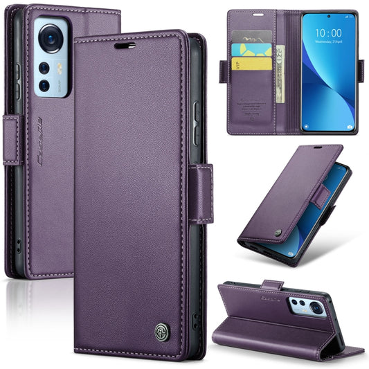 For Xiaomi 12 / 12X / 12S CaseMe 023 Butterfly Buckle Litchi Texture RFID Anti-theft Leather Phone Case(Pearly Purple) - Xiaomi Cases by CaseMe | Online Shopping UK | buy2fix