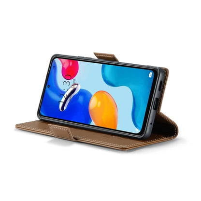 For Xiaomi Redmi Note 11 4G Global CaseMe 023 Butterfly Buckle Litchi Texture RFID Anti-theft Leather Phone Case(Brown) - Xiaomi Cases by CaseMe | Online Shopping UK | buy2fix