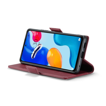 For Xiaomi Redmi Note 11 4G Global CaseMe 023 Butterfly Buckle Litchi Texture RFID Anti-theft Leather Phone Case(Wine Red) - Xiaomi Cases by CaseMe | Online Shopping UK | buy2fix