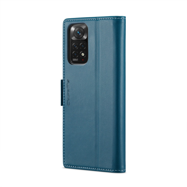 For Xiaomi Redmi Note 11 4G Global CaseMe 023 Butterfly Buckle Litchi Texture RFID Anti-theft Leather Phone Case(Blue) - Xiaomi Cases by CaseMe | Online Shopping UK | buy2fix