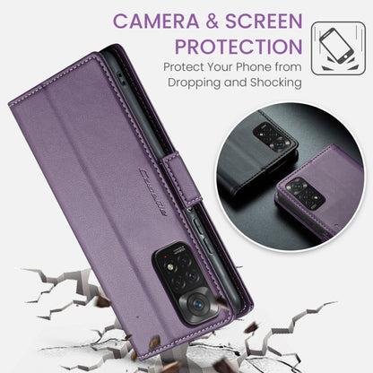 For Xiaomi Redmi Note 11 4G Global CaseMe 023 Butterfly Buckle Litchi Texture RFID Anti-theft Leather Phone Case(Pearly Purple) - Xiaomi Cases by CaseMe | Online Shopping UK | buy2fix