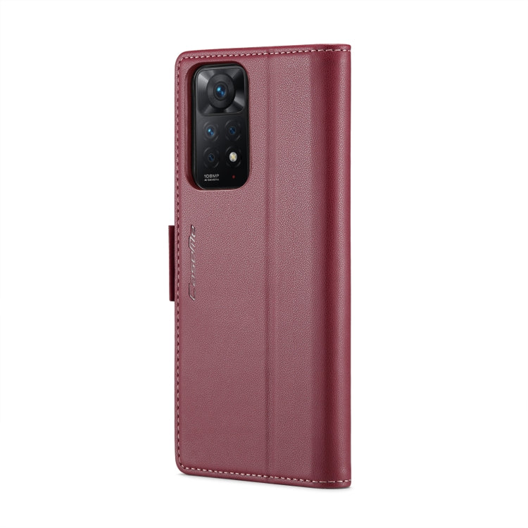 For Xiaomi Redmi Note 11 Pro 5G Global CaseMe 023 Butterfly Buckle Litchi Texture RFID Anti-theft Leather Phone Case(Wine Red) - Xiaomi Cases by CaseMe | Online Shopping UK | buy2fix