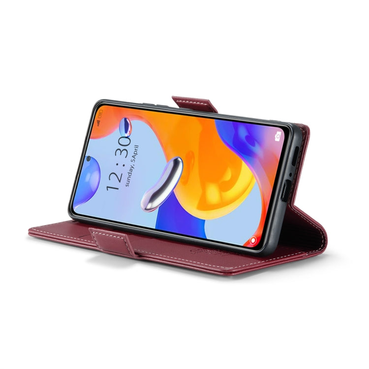 For Xiaomi Redmi Note 11 Pro 5G Global CaseMe 023 Butterfly Buckle Litchi Texture RFID Anti-theft Leather Phone Case(Wine Red) - Xiaomi Cases by CaseMe | Online Shopping UK | buy2fix