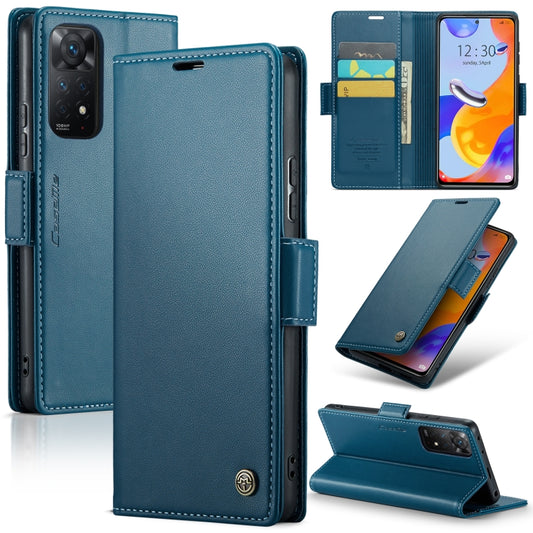 For Xiaomi Redmi Note 11 Pro 5G Global CaseMe 023 Butterfly Buckle Litchi Texture RFID Anti-theft Leather Phone Case(Blue) - Xiaomi Cases by CaseMe | Online Shopping UK | buy2fix