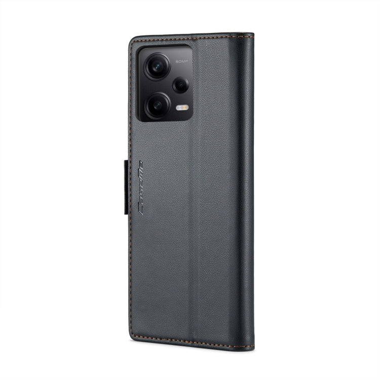 For Xiaomi Poco X5 Pro 5G CaseMe 023 Butterfly Buckle Litchi Texture RFID Anti-theft Leather Phone Case(Black) - Xiaomi Cases by CaseMe | Online Shopping UK | buy2fix
