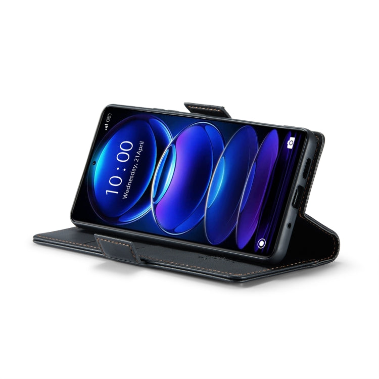 For Xiaomi Poco X5 Pro 5G CaseMe 023 Butterfly Buckle Litchi Texture RFID Anti-theft Leather Phone Case(Black) - Xiaomi Cases by CaseMe | Online Shopping UK | buy2fix