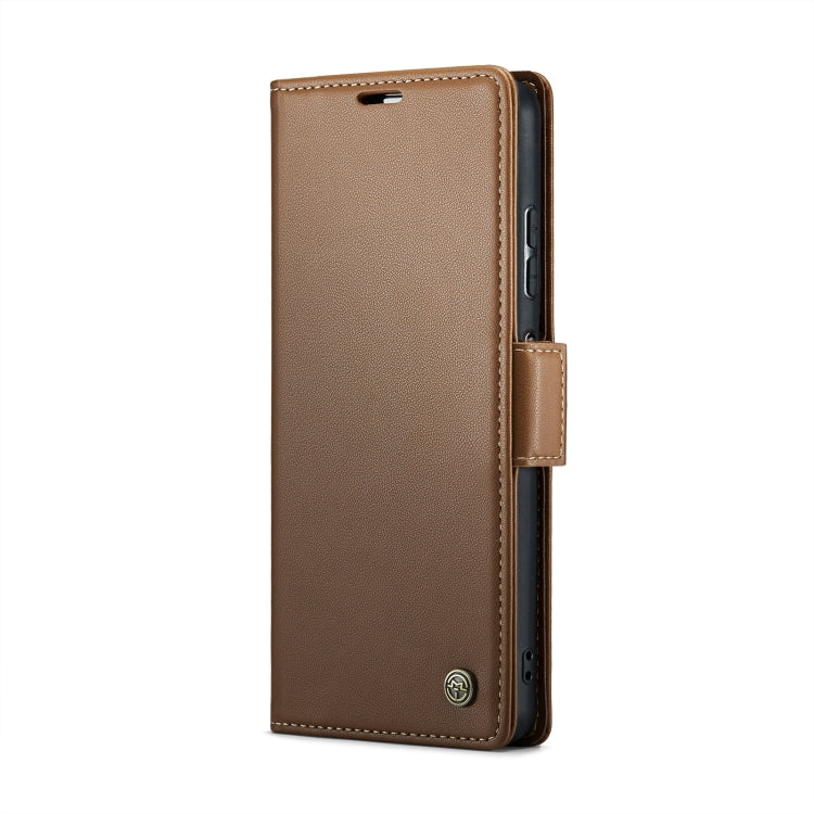 For Xiaomi Poco X5 Pro 5G CaseMe 023 Butterfly Buckle Litchi Texture RFID Anti-theft Leather Phone Case(Brown) - Xiaomi Cases by CaseMe | Online Shopping UK | buy2fix