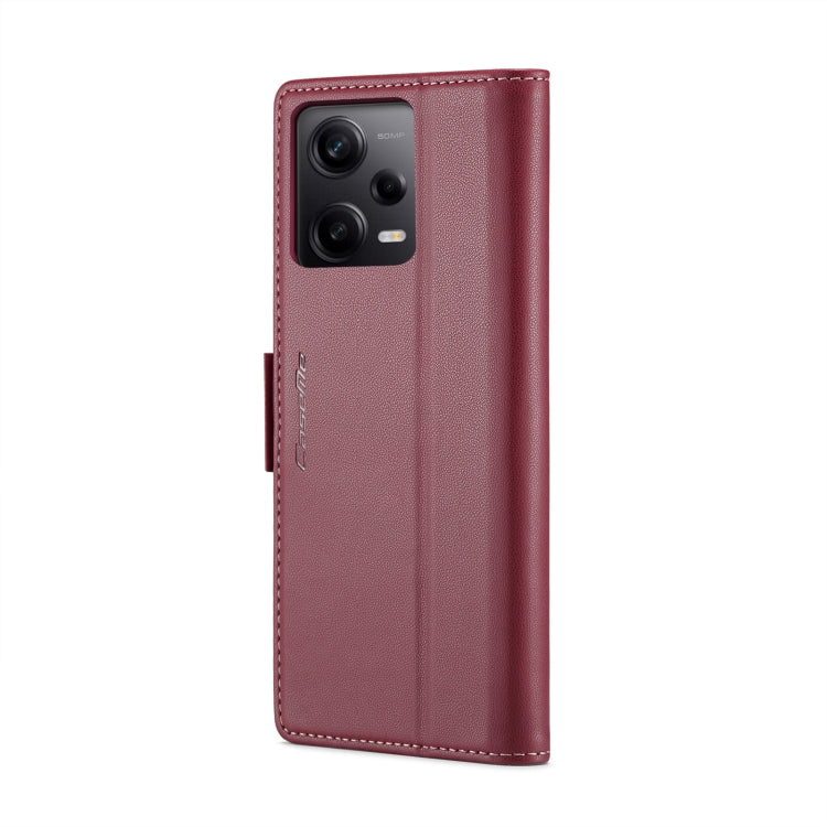 For Xiaomi Poco X5 Pro 5G CaseMe 023 Butterfly Buckle Litchi Texture RFID Anti-theft Leather Phone Case(Wine Red) - Xiaomi Cases by CaseMe | Online Shopping UK | buy2fix