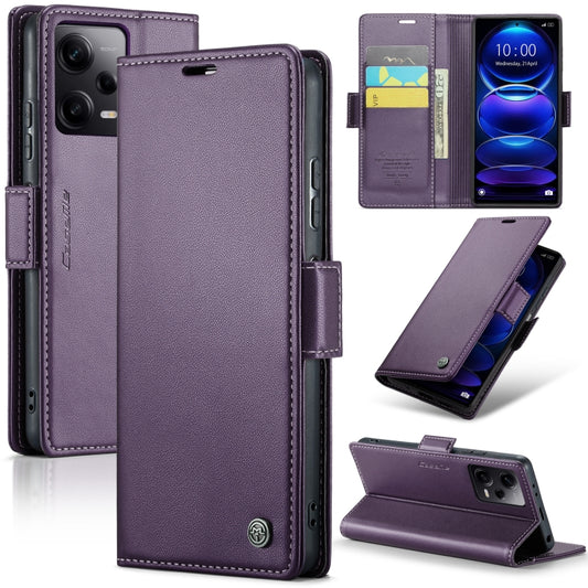 For Xiaomi Poco X5 Pro 5G CaseMe 023 Butterfly Buckle Litchi Texture RFID Anti-theft Leather Phone Case(Pearly Purple) - Xiaomi Cases by CaseMe | Online Shopping UK | buy2fix