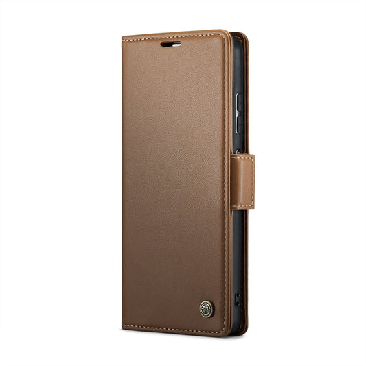 For Xiaomi Redmi Note 12 Pro+ 5G Global CaseMe 023 Butterfly Buckle Litchi Texture RFID Anti-theft Leather Phone Case(Brown) - Xiaomi Cases by CaseMe | Online Shopping UK | buy2fix
