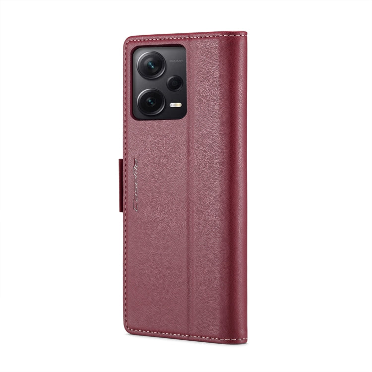 For Xiaomi Redmi Note 12 Pro+ 5G Global CaseMe 023 Butterfly Buckle Litchi Texture RFID Anti-theft Leather Phone Case(Wine Red) - Xiaomi Cases by CaseMe | Online Shopping UK | buy2fix