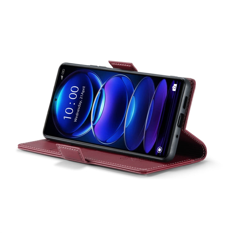 For Xiaomi Redmi Note 12 Pro+ 5G Global CaseMe 023 Butterfly Buckle Litchi Texture RFID Anti-theft Leather Phone Case(Wine Red) - Xiaomi Cases by CaseMe | Online Shopping UK | buy2fix