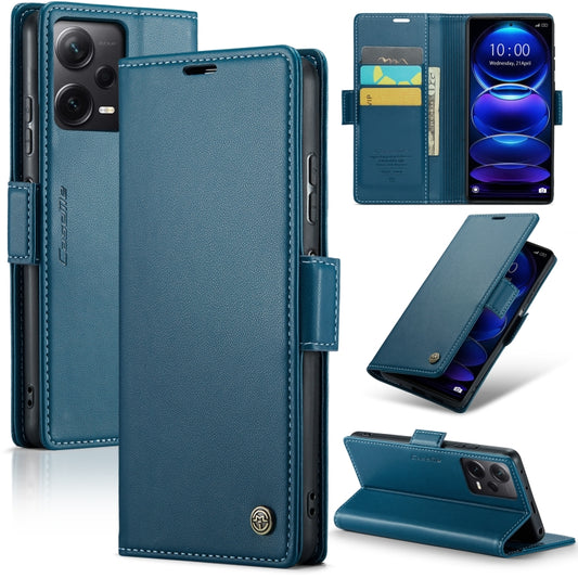 For Xiaomi Redmi Note 12 Pro+ 5G Global CaseMe 023 Butterfly Buckle Litchi Texture RFID Anti-theft Leather Phone Case(Blue) - Xiaomi Cases by CaseMe | Online Shopping UK | buy2fix