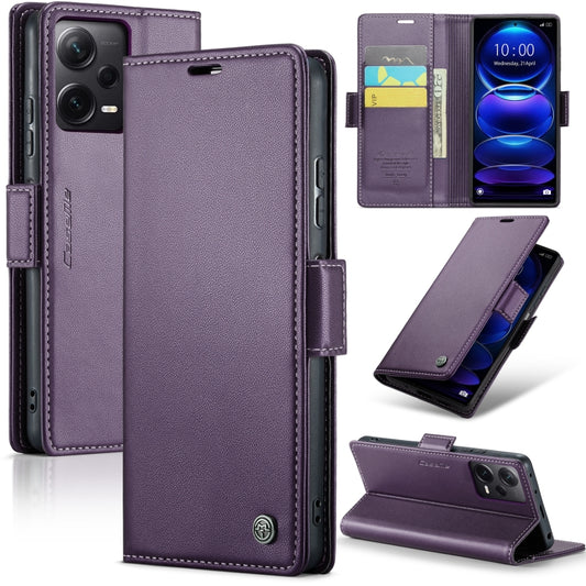 For Xiaomi Redmi Note 12 Pro+ 5G Global CaseMe 023 Butterfly Buckle Litchi Texture RFID Anti-theft Leather Phone Case(Pearly Purple) - Xiaomi Cases by CaseMe | Online Shopping UK | buy2fix