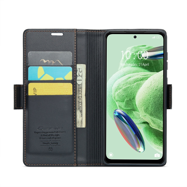 For Xiaomi Poco X5 5G CaseMe 023 Butterfly Buckle Litchi Texture RFID Anti-theft Leather Phone Case(Black) - Xiaomi Cases by CaseMe | Online Shopping UK | buy2fix