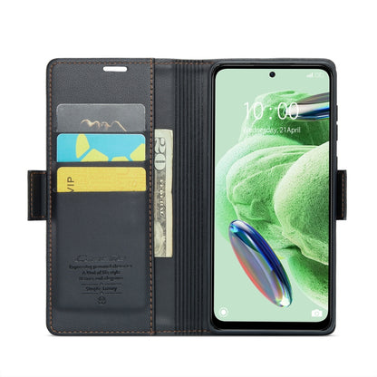 For Xiaomi Poco X5 5G CaseMe 023 Butterfly Buckle Litchi Texture RFID Anti-theft Leather Phone Case(Black) - Xiaomi Cases by CaseMe | Online Shopping UK | buy2fix