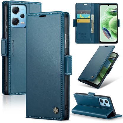 For Xiaomi Poco X5 5G CaseMe 023 Butterfly Buckle Litchi Texture RFID Anti-theft Leather Phone Case(Blue) - Xiaomi Cases by CaseMe | Online Shopping UK | buy2fix