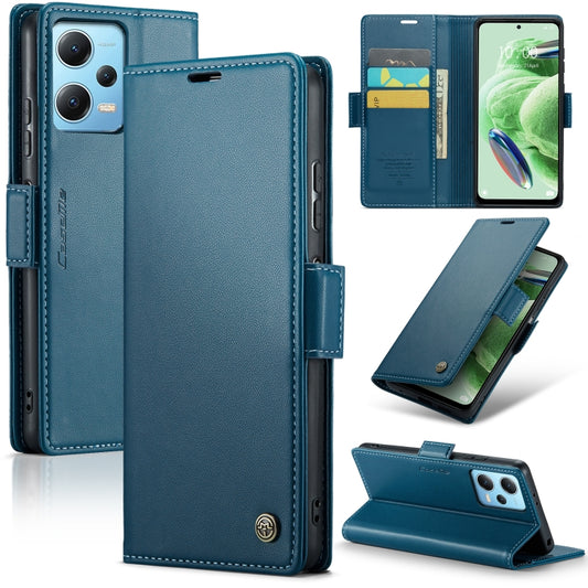 For Xiaomi Poco X5 5G CaseMe 023 Butterfly Buckle Litchi Texture RFID Anti-theft Leather Phone Case(Blue) - Xiaomi Cases by CaseMe | Online Shopping UK | buy2fix
