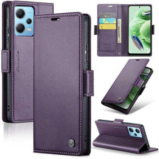 For Xiaomi Poco X5 5G CaseMe 023 Butterfly Buckle Litchi Texture RFID Anti-theft Leather Phone Case(Pearly Purple) - Xiaomi Cases by CaseMe | Online Shopping UK | buy2fix