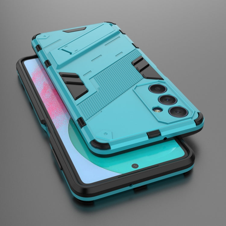 For Samsung Galaxy M54 5G Punk Armor 2 in 1 PC + TPU Phone Case with Holder(Blue) by buy2fix