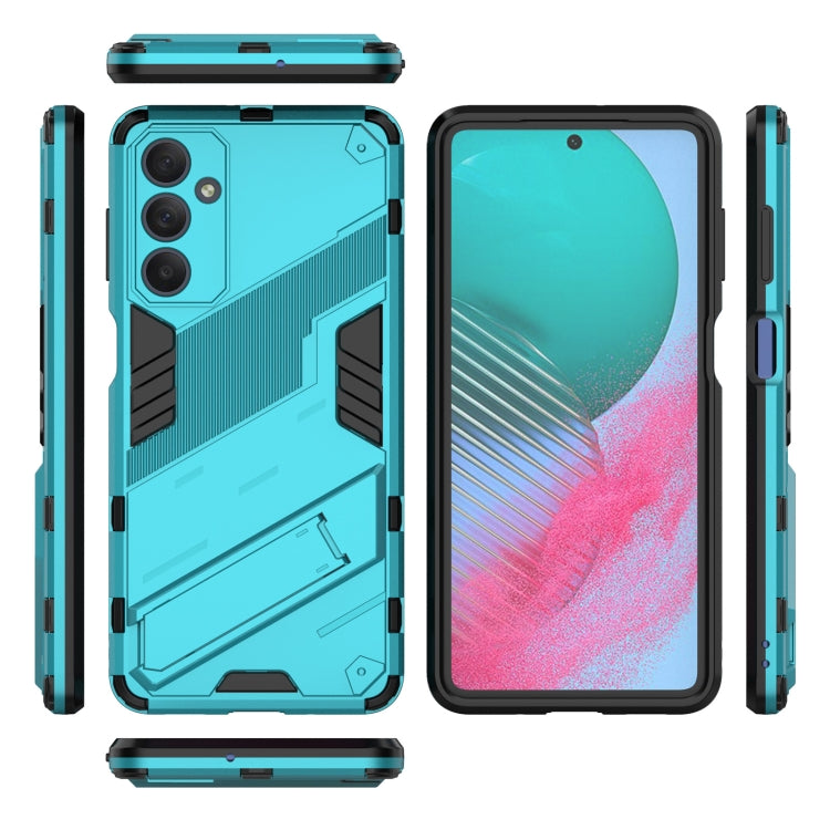 For Samsung Galaxy M54 5G Punk Armor 2 in 1 PC + TPU Phone Case with Holder(Blue) by buy2fix