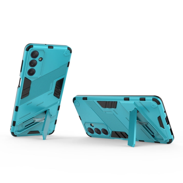For Samsung Galaxy M54 5G Punk Armor 2 in 1 PC + TPU Phone Case with Holder(Blue) by buy2fix