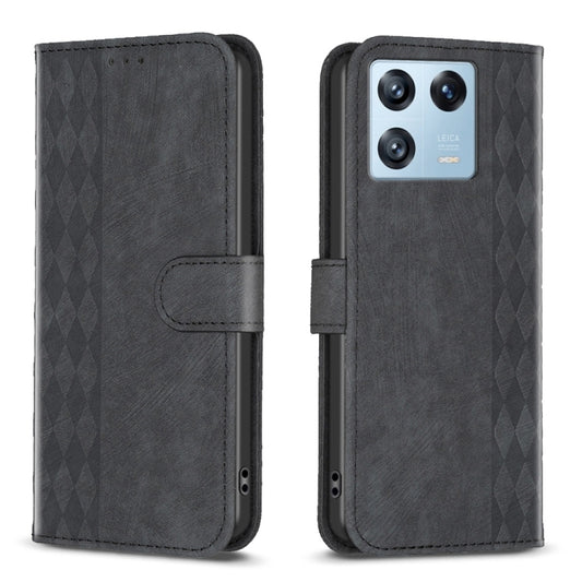 For Xiaomi 13 Pro Plaid Embossed Leather Phone Case(Black) - Xiaomi Cases by buy2fix | Online Shopping UK | buy2fix
