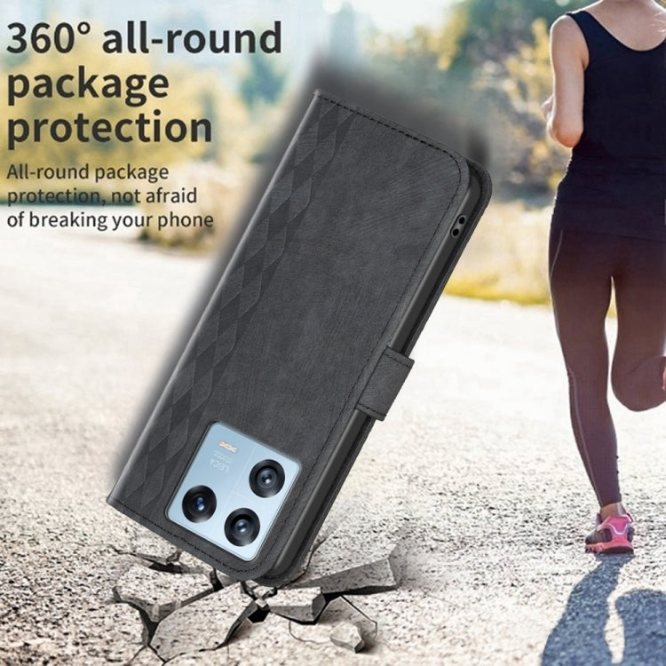 For Xiaomi 13 Pro Plaid Embossed Leather Phone Case(Black) - Xiaomi Cases by buy2fix | Online Shopping UK | buy2fix
