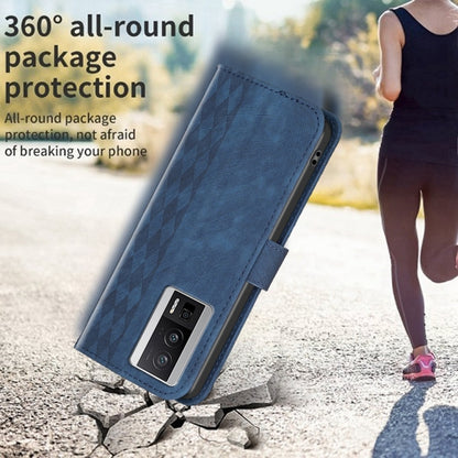 For Xiaomi Redmi K60 / K60 Pro Plaid Embossed Leather Phone Case(Blue) - Xiaomi Cases by buy2fix | Online Shopping UK | buy2fix