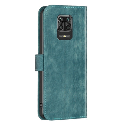 For Xiaomi Redmi Note 9 Pro Plaid Embossed Leather Phone Case(Green) by buy2fix