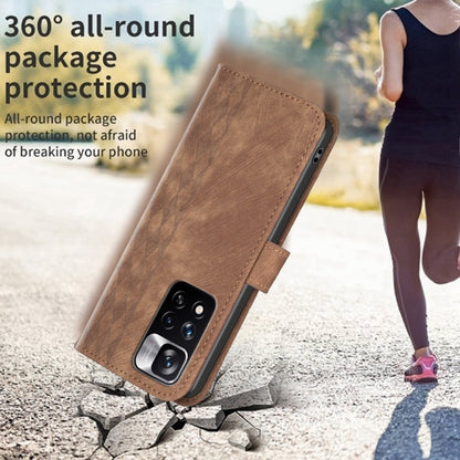 For Xiaomi Redmi Note 11 Pro Plaid Embossed Leather Phone Case(Brown) by buy2fix