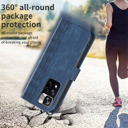 For Xiaomi Redmi Note 11 Pro Plaid Embossed Leather Phone Case(Blue) by buy2fix