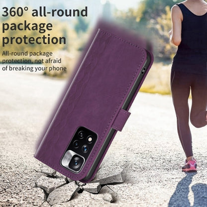 For Xiaomi Redmi Note 11 Pro Plaid Embossed Leather Phone Case(Purple) by buy2fix