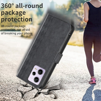 For Xiaomi Redmi Note 12 Pro Global Plaid Embossed Leather Phone Case(Black) by buy2fix