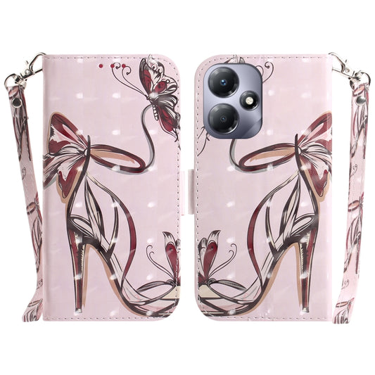 For Infinix Hot 30 Play 3D Colored Flip Leather Phone Case(Butterfly High-heeled) - Infinix Cases by buy2fix | Online Shopping UK | buy2fix
