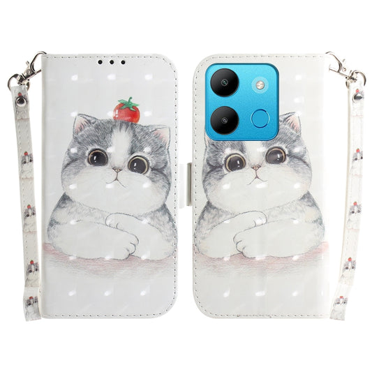 For Infinix Smart 7 African 3D Colored Horizontal Flip Leather Phone Case(Cute Cat) - Infinix Cases by buy2fix | Online Shopping UK | buy2fix