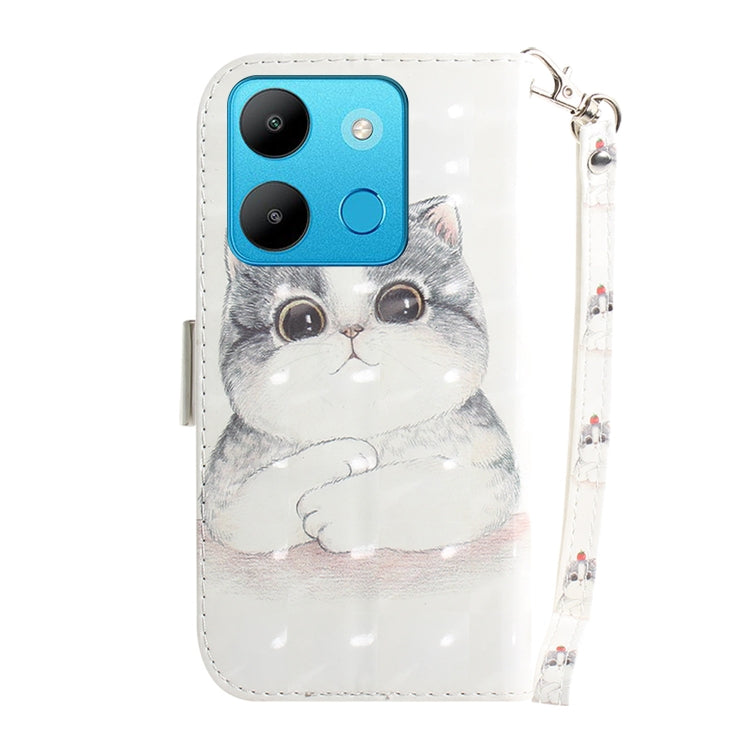 For Infinix Smart 7 African 3D Colored Horizontal Flip Leather Phone Case(Cute Cat) - Infinix Cases by buy2fix | Online Shopping UK | buy2fix