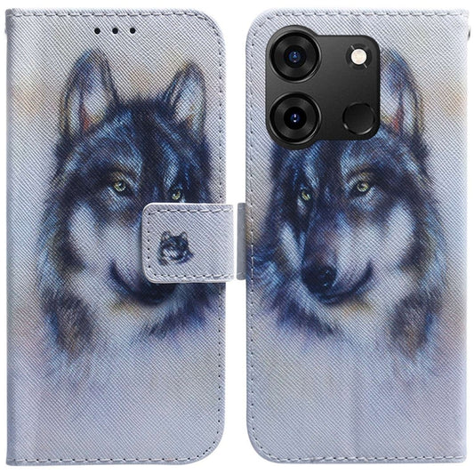 For Infinix Smart 7 India / 7 Plus Coloured Drawing Flip Leather Phone Case(White Wolf) - Infinix Cases by buy2fix | Online Shopping UK | buy2fix