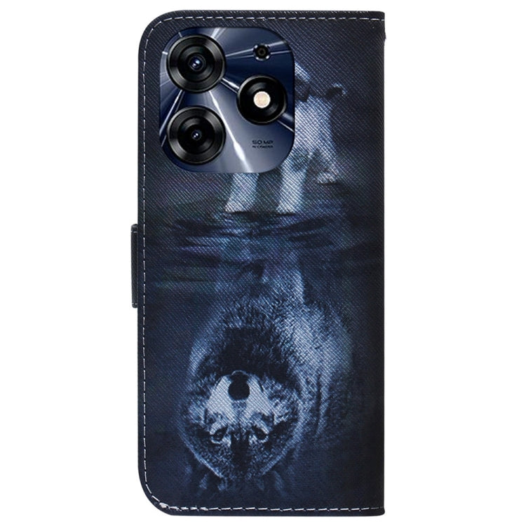 For Tecno Spark 10 Pro Coloured Drawing Flip Leather Phone Case(Wolf and Dog) by buy2fix