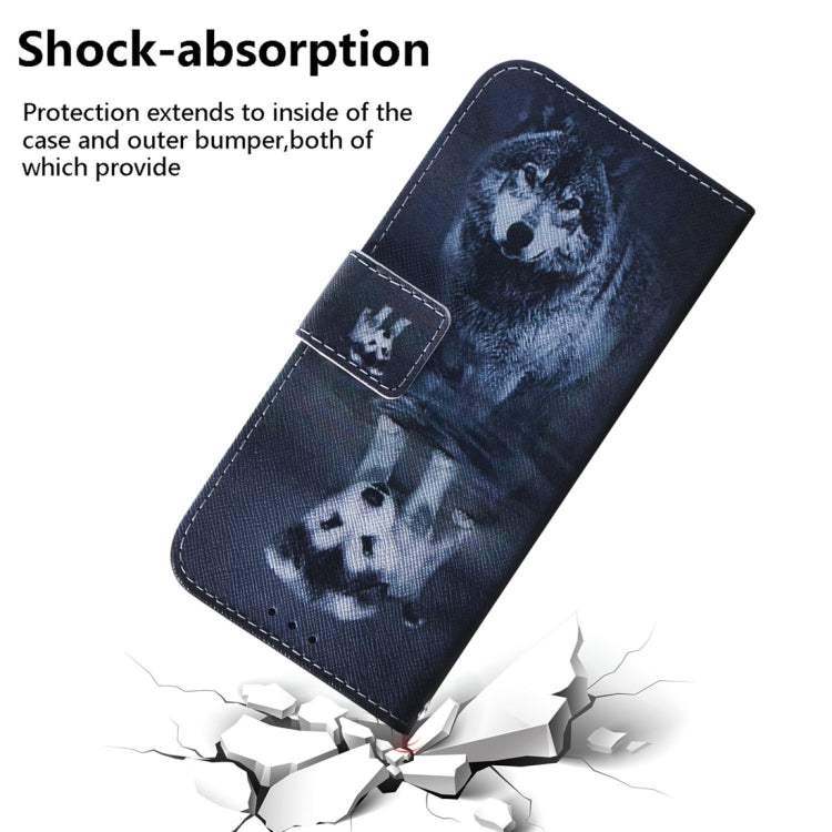 For Tecno Spark 10 Pro Coloured Drawing Flip Leather Phone Case(Wolf and Dog) by buy2fix