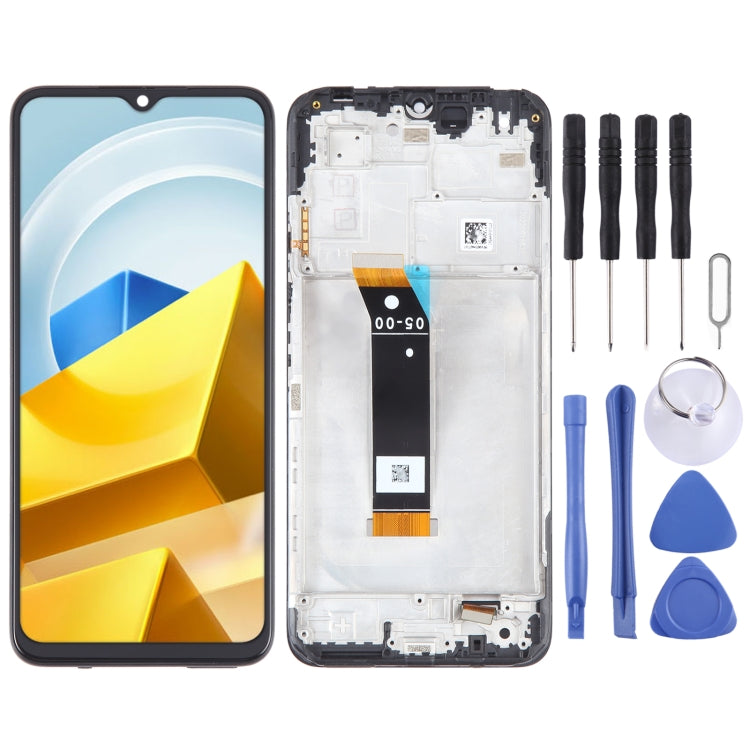 OEM Material LCD Screen For Xiaomi Poco M5 India Digitizer Full Assembly with Frame by buy2fix