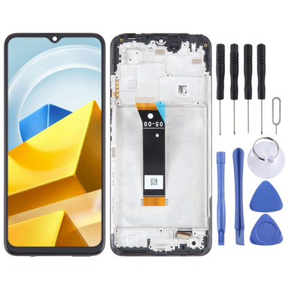 OEM Material LCD Screen For Xiaomi Poco M5 India Digitizer Full Assembly with Frame by buy2fix